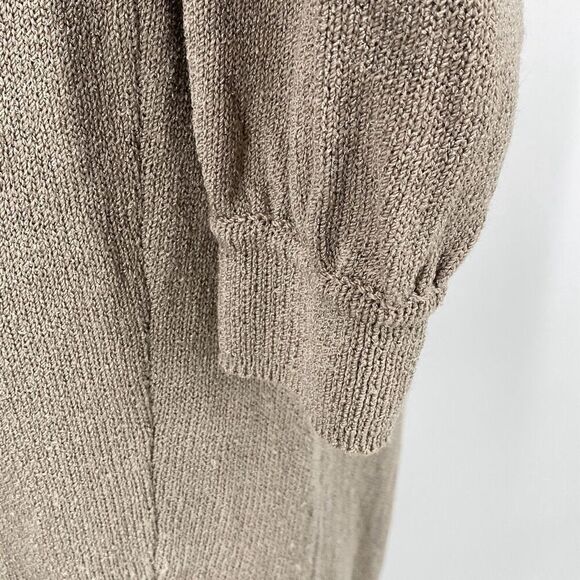 Vintage Antonella Preve New York M Santana Knit Midi Dress Embellished Beige 80s - Picture 9 of 15